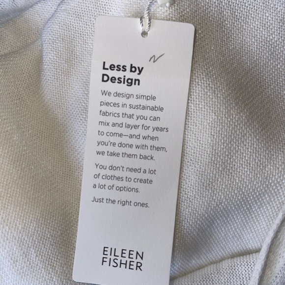 Eileen Fisher White Long Cardigan with Pockets. Organic Linen & Cotton 1X - Picture 3 of 7